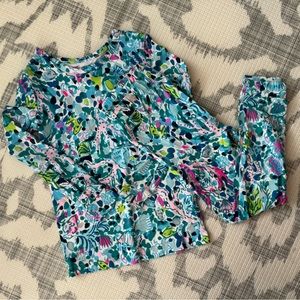 Lilly Pulitzer Girls Size 4 Sammy Pajama Set - Multi Dive Bar